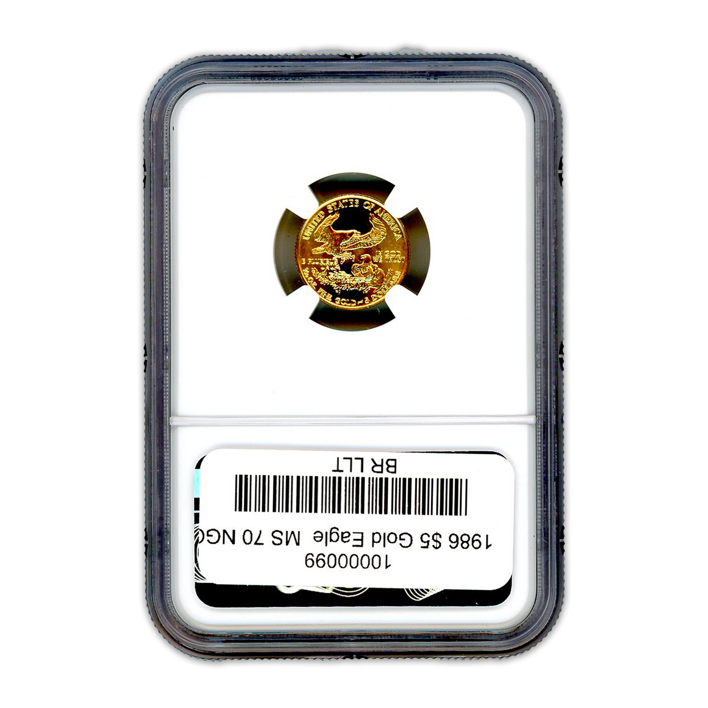 1986 $5 Gold Eagle 1/10 oz - NGC MS70 - CoinsTV