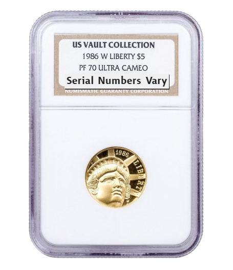 1986 Statue of Liberty $5 Gold - NGC PF70 - US Vault Collection