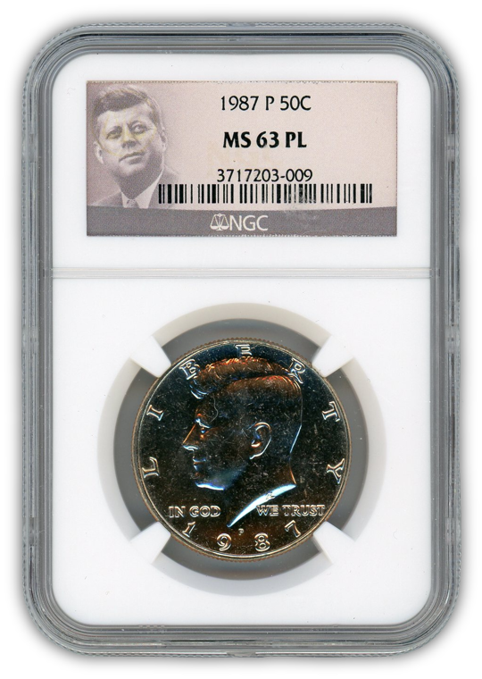 1987 Kennedy Half Dollar Philadelphia - NGC MS63 PL Prooflike - CoinsTV