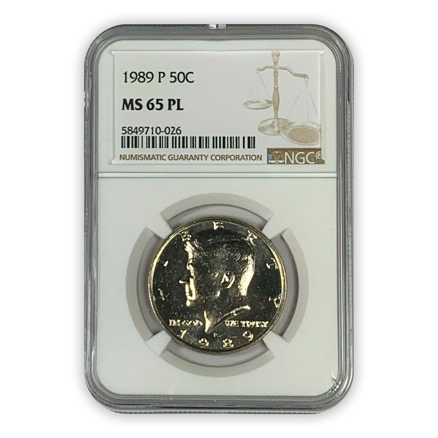1989 Kennedy Half Dollar Philadelphia - NGC MS65 PL Prooflike