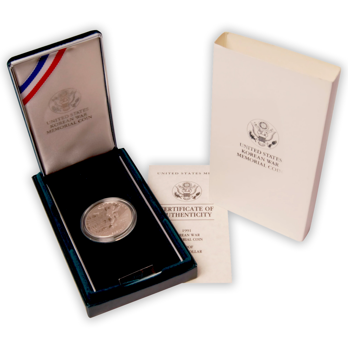 1991 Korean War Silver Dollar Philadelphia Proof - Original Government Packaging OGP - CoinsTV