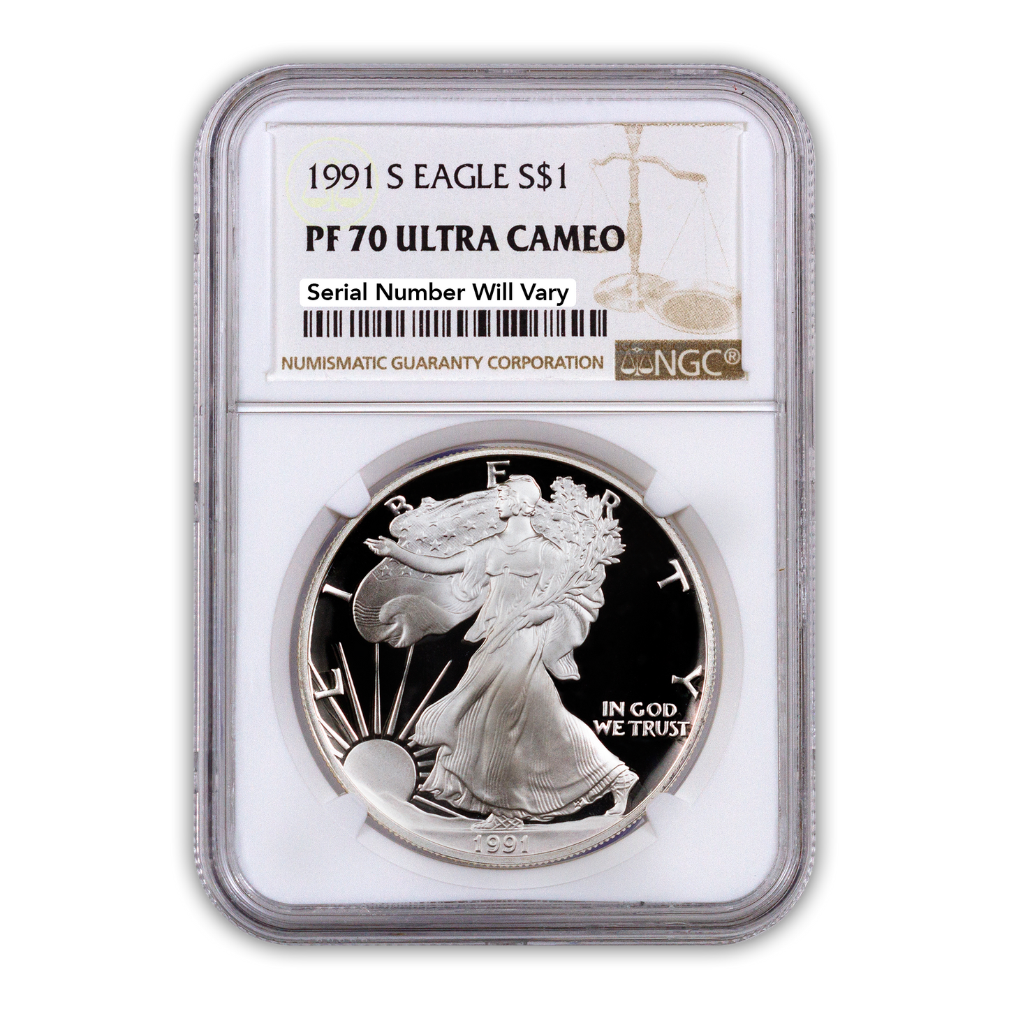 1991 Silver Eagle - Proof - NGC PF70 - CoinsTV