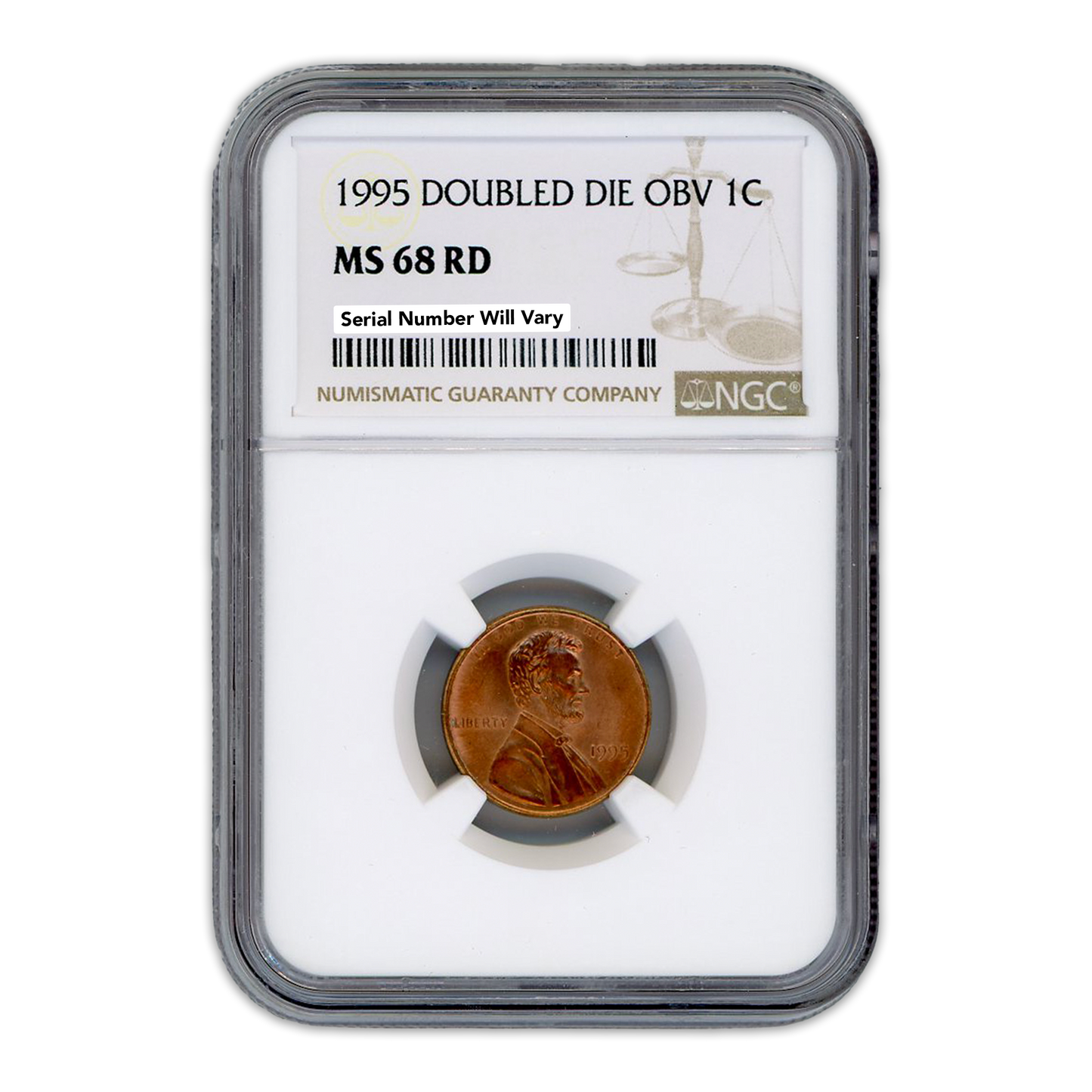 1995 Lincoln Cent - Doubled Die Obv. - MS68 RD