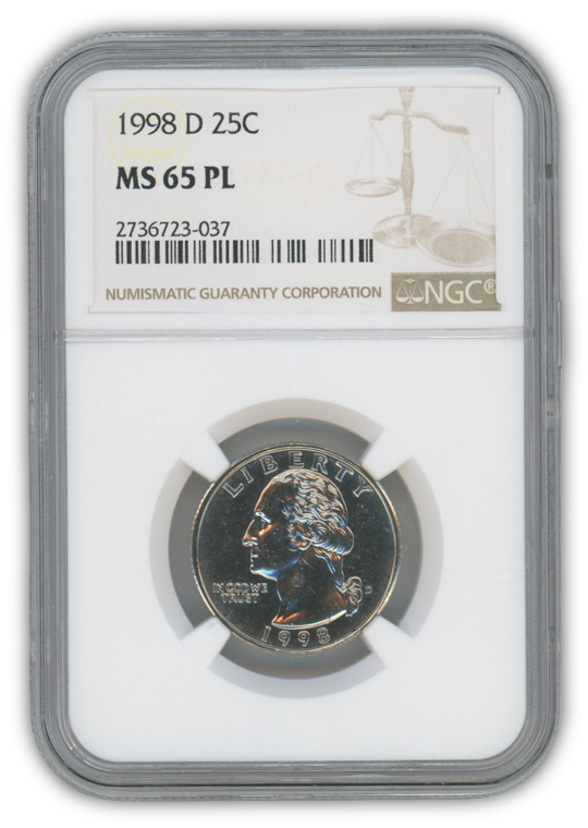 1998 Washington Quarter Denver- NGC MS65 PL Prooflike