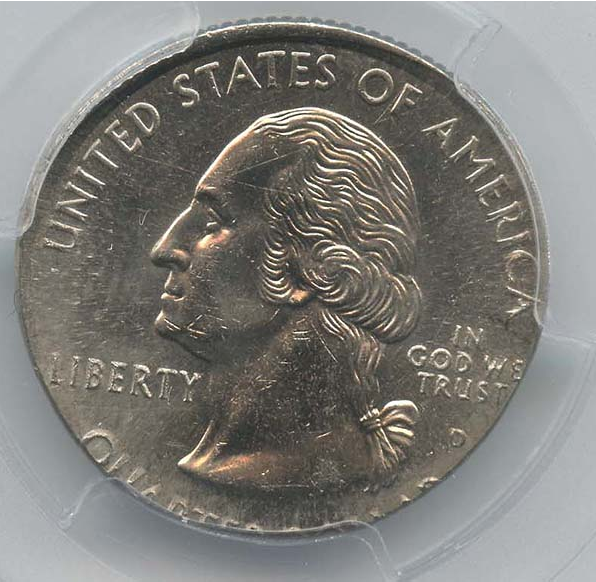 1999 Delaware Quarter Dollar Struck on a Jefferson Nickel - PCGS MS64 - CoinsTV
