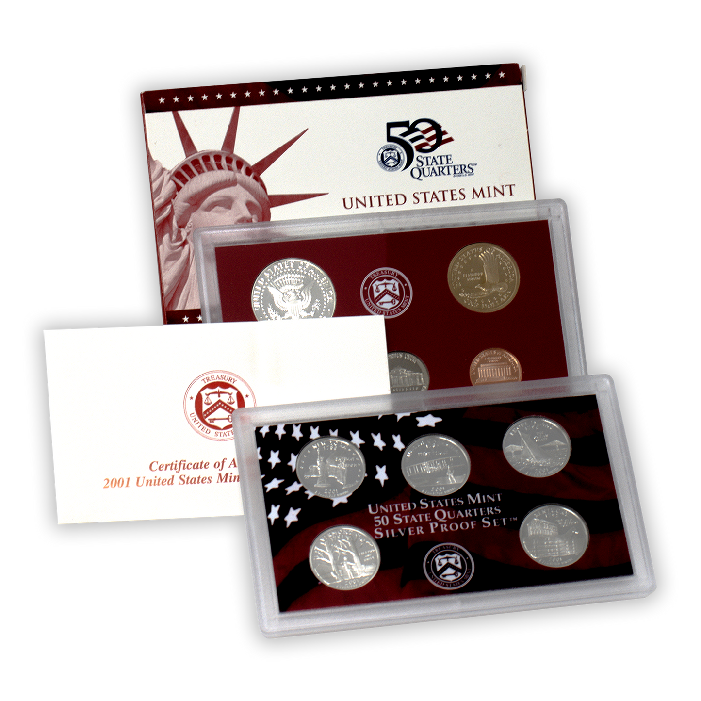2001 Silver Proof Set - 10 Coins - CoinsTV
