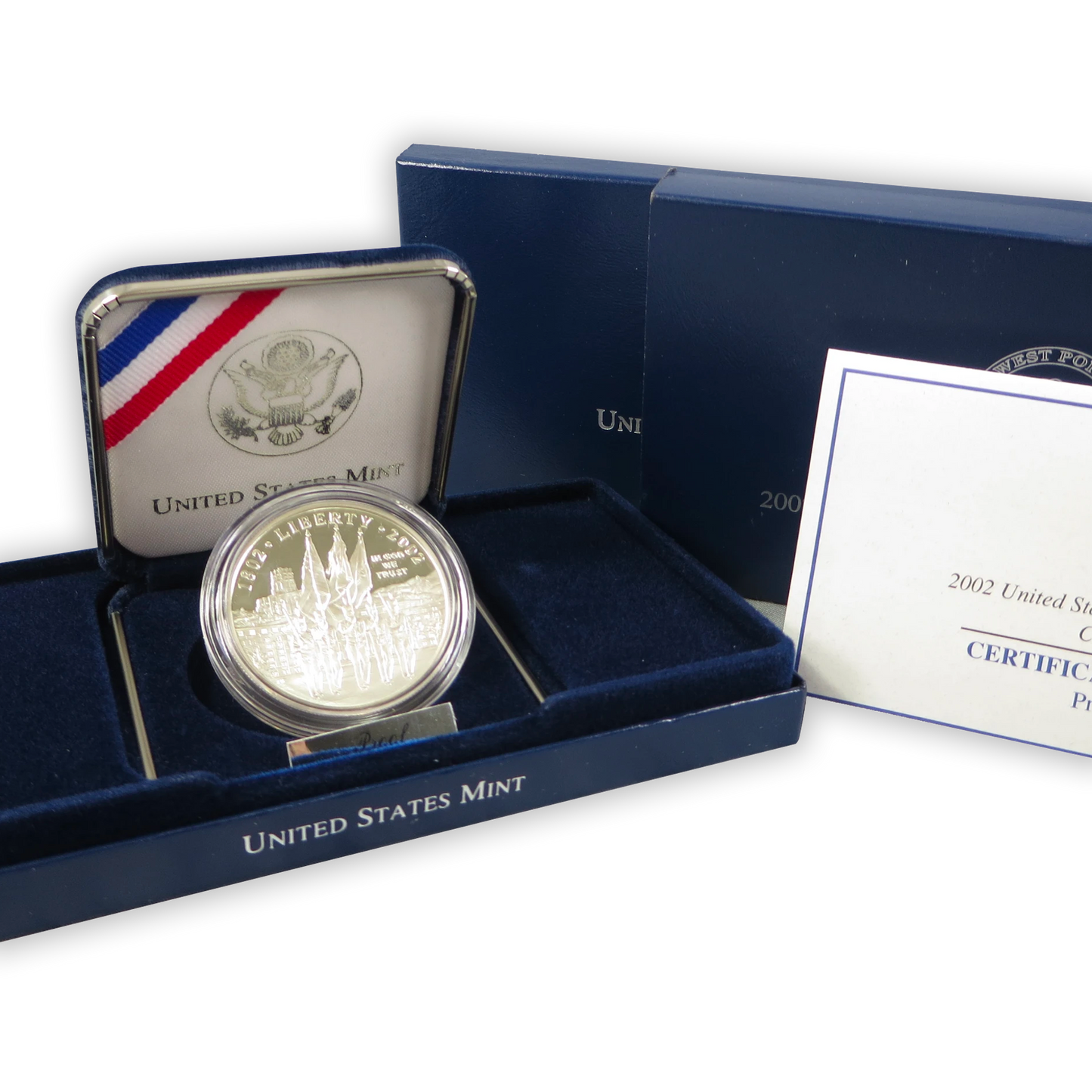 2002 West Point Academy Silver Dollar Proof - Original Government Packaging OGP - CoinsTV