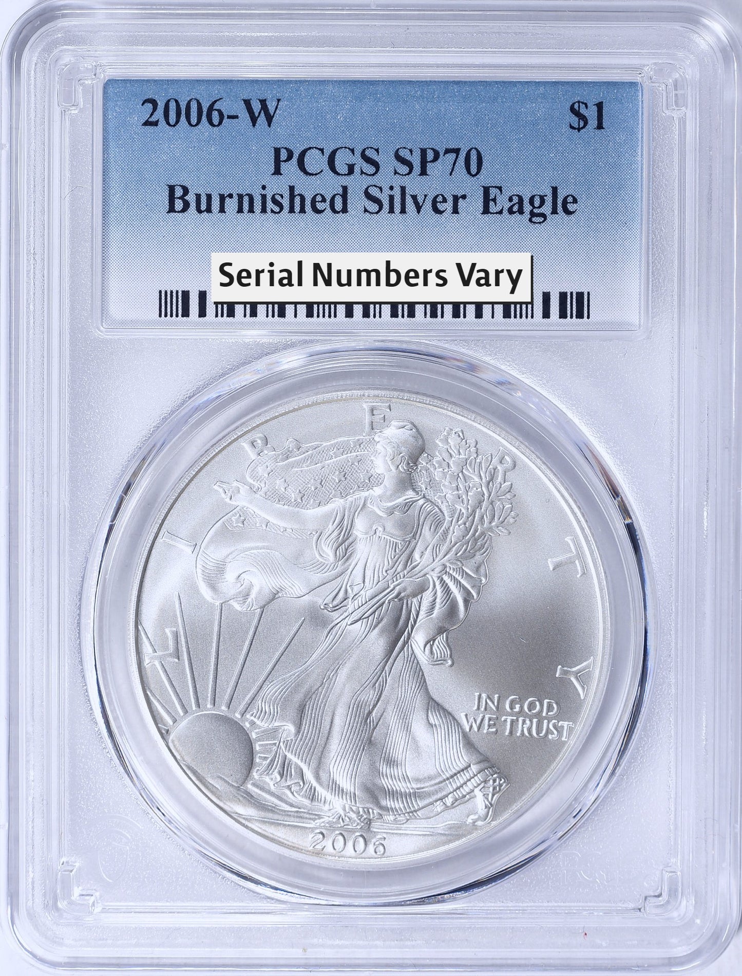 2006 Silver Eagle - West Point Burnished - PCGS SP70 - CoinsTV