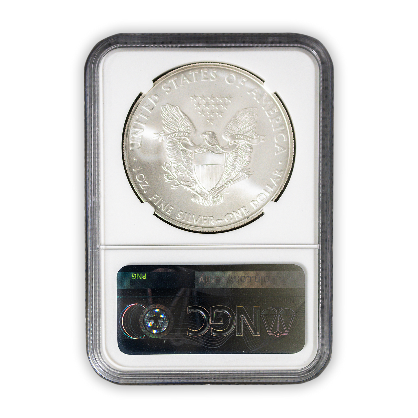 2008 Silver Eagle - Business Strike - NGC MS70 Mercanti Label - CoinsTV