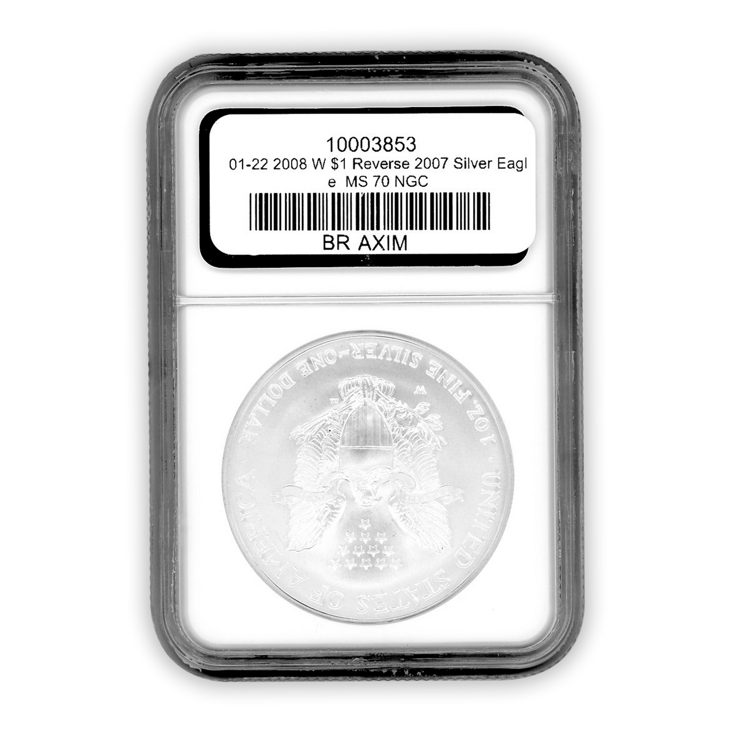 2008 W Eagle Silver Dollar Reverse of 2007 NGC MS70 - CoinsTV