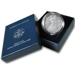 2008 Silver Eagle - West Point Burnished - Reverse of 2007 - Original Government Packaging (OGP) - CoinsTV