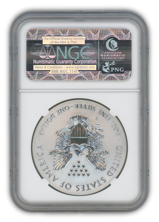 2012 Silver Eagle - Reverse Proof - NGC PF70 First Release Trolley Label