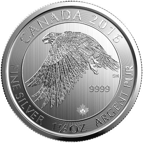 2016 $8 Snowy Falcon 1.5 oz Silver - Royal Candian Mint BU