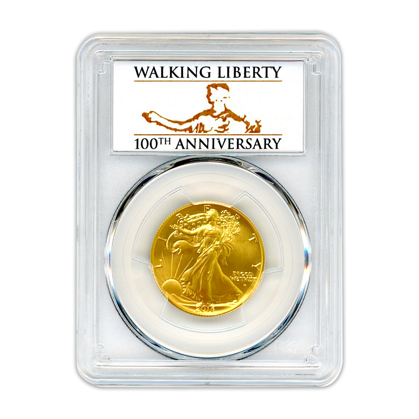 2016 50C Gold Walking Liberty - 100th Anniversary - PCGS SP70 - CoinsTV