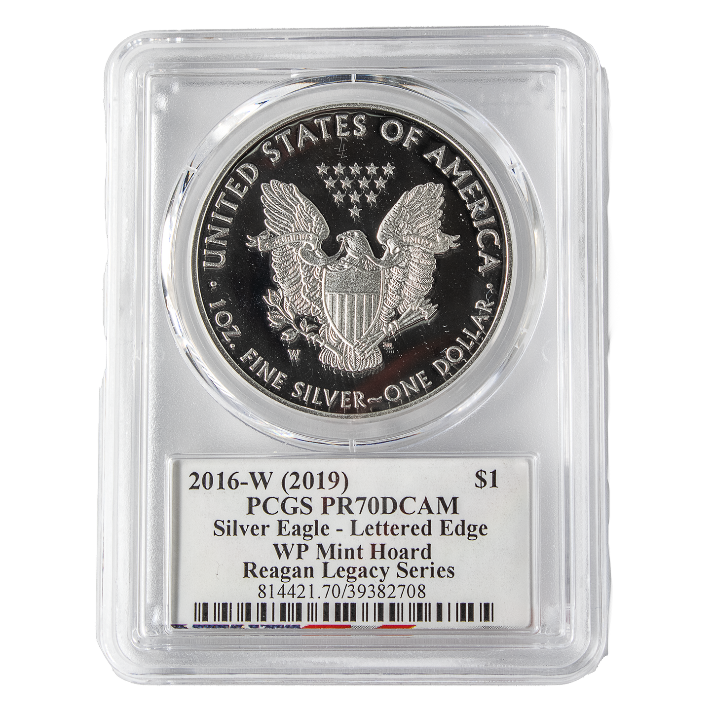 2016-W Silver Eagle - 2019 Mint Hoard - PCGS PR70DCAM Michael Reagan Label - CoinsTV