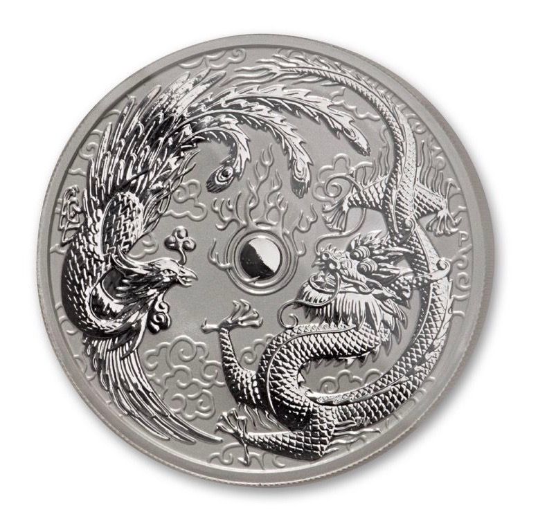 2017 Dragon & Phoenix Error 1 Oz Silver - Perth Mint - Business Strike - NGC MS70