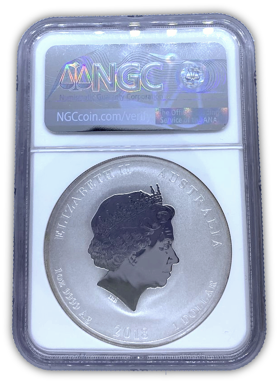 2018 Lunar Year of the Dog 1 Oz Silver Perth Mint - NGC MS70