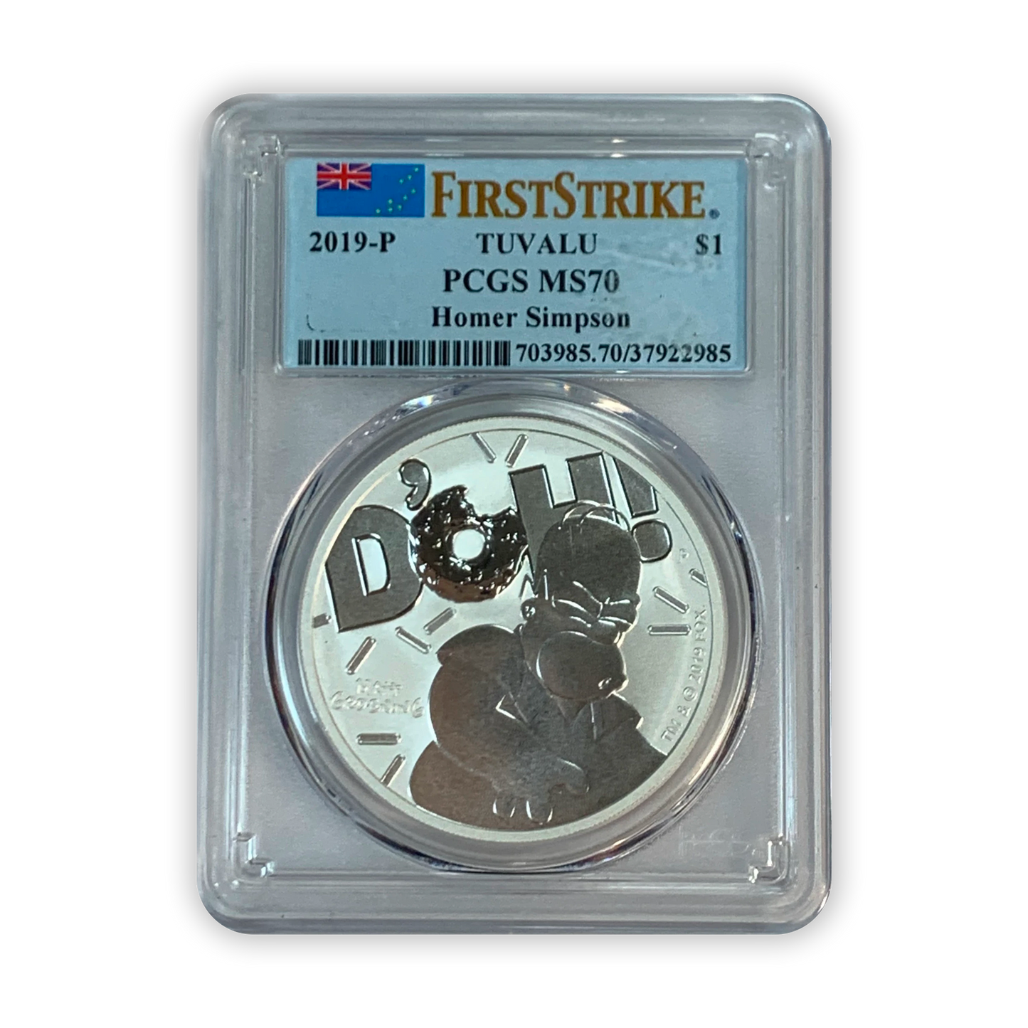 2019 Homer Simpson 1 Oz Silver - PCGS MS70 - CoinsTV
