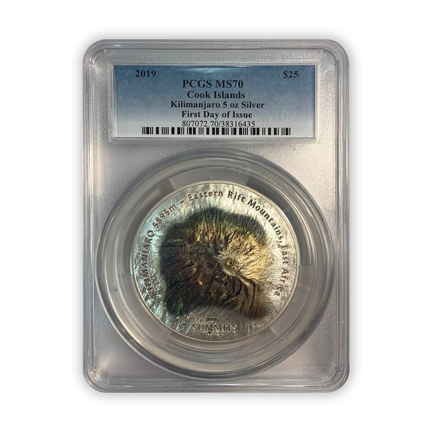 2019 Mount Kilimanjaro 5 Oz Silver - Cook Islands - PCGS MS70 - CoinsTV