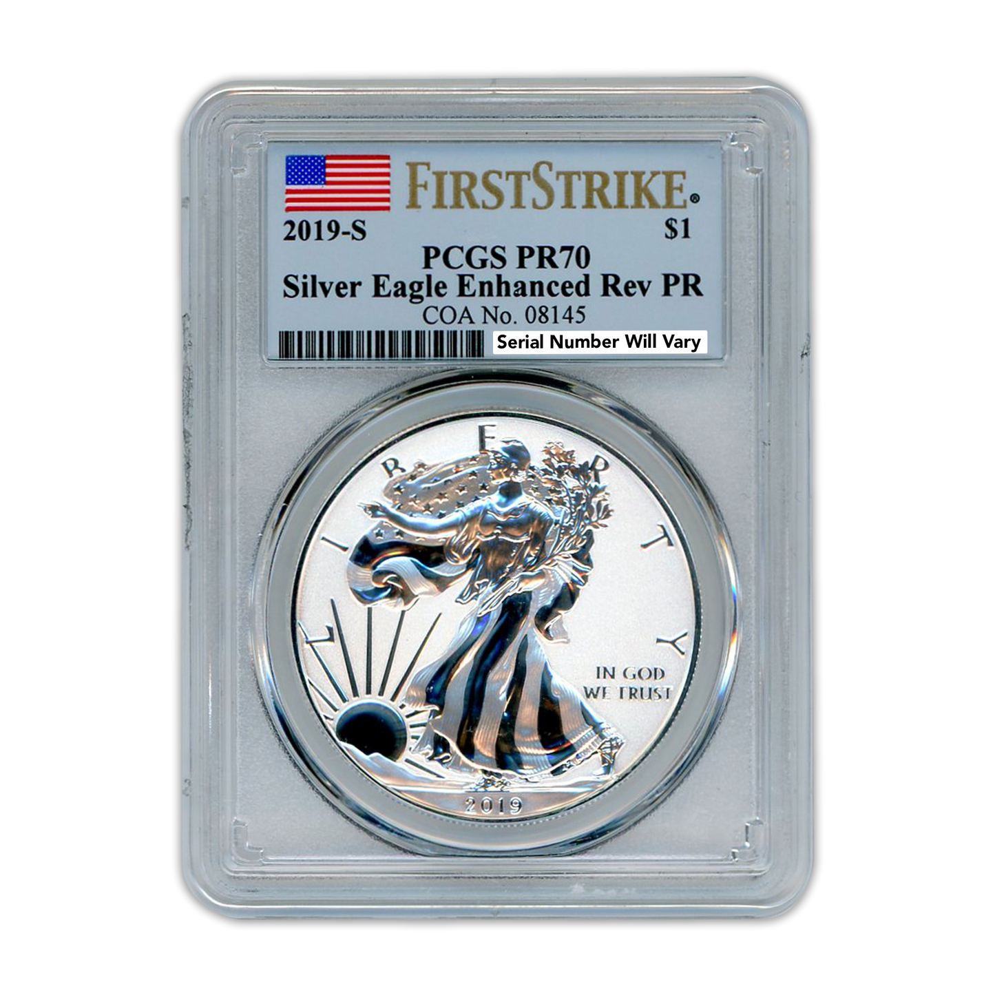 2019-S Silver Eagle Enhanced Reverse PCGS Proof 70