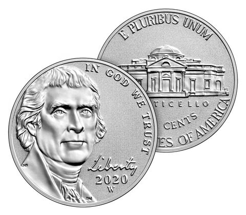 2020 Silver Proof 10 Coin Set + Bonus 2020 Jefferson Nickel West Point Reverse Proof