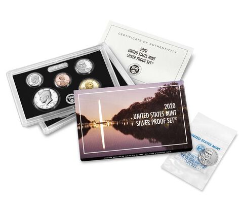 2020 Silver Proof 10 Coin Set + Bonus 2020 Jefferson Nickel West Point Reverse Proof