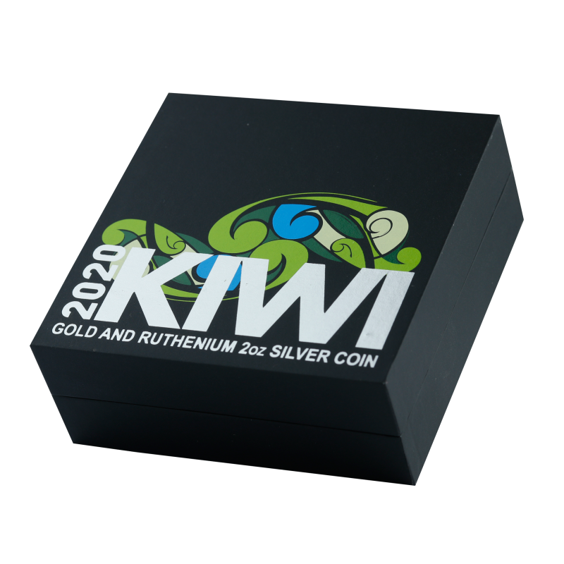 2020 Kiwi 2 oz Silver High Relief - New Zealand - Gold & Ruthenium Finish