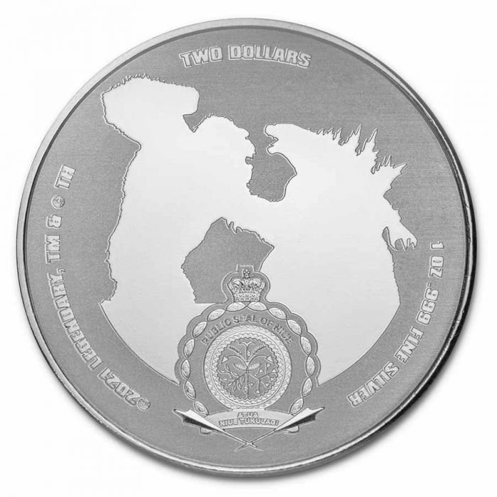2021 Niue Godzilla - 1 oz Silver BU coin - CoinsTV