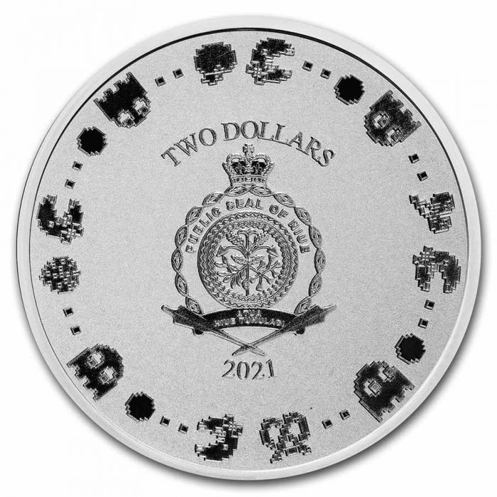 2021 Niue Ms. PAC-MAN - 40th Anniversary - 1 oz 999 Silver BU Coin