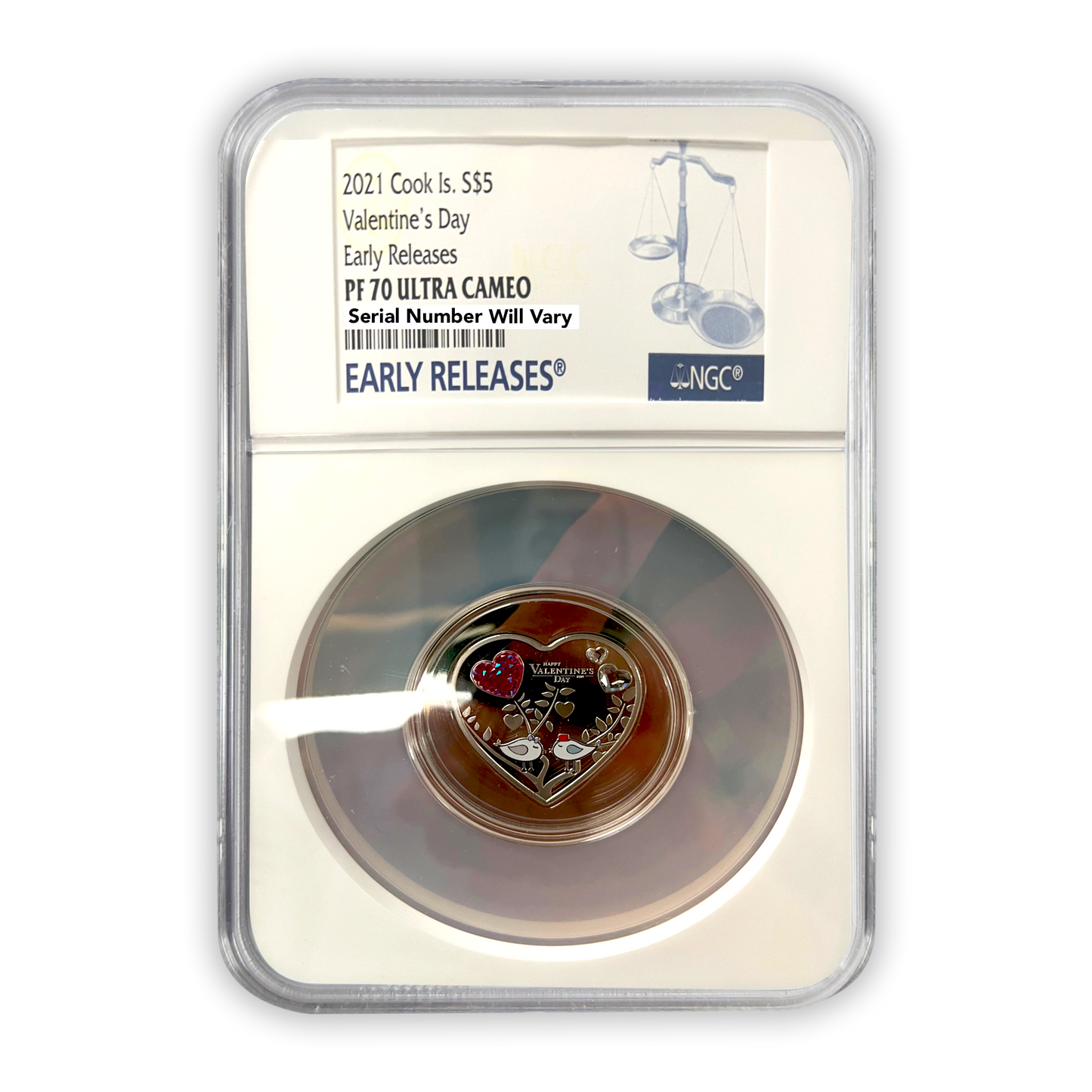 2021 Cook Islands Valentines Day 10 Gram Silver - NGC PF70 Ultra Cameo Early Release - CoinsTV