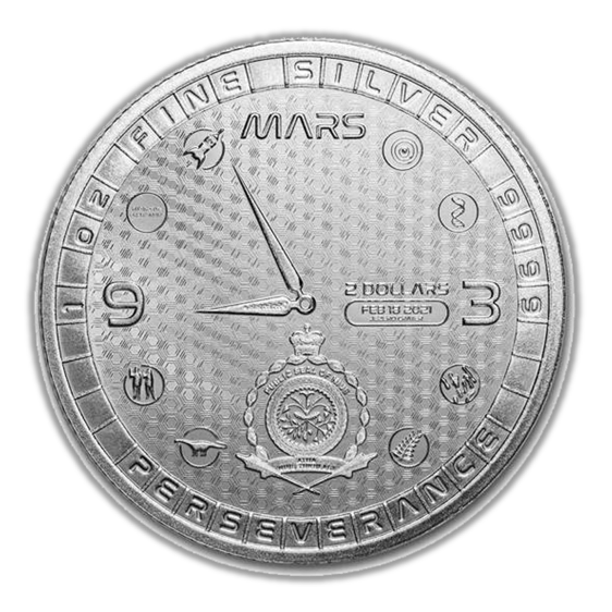 2021 Mars Landing - Perseverance Rover - 1oz Silver Brilliant Uncirculated Coin - CoinsTV