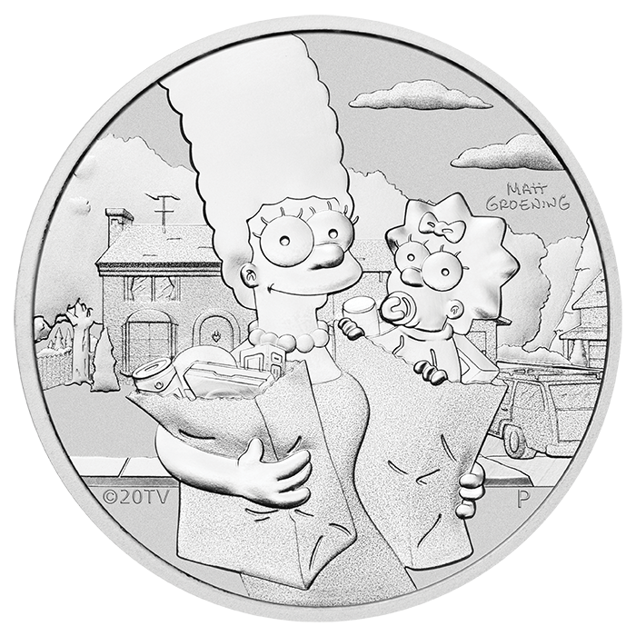 2021 Marge and Maggie Simpson - 1 oz Silver - Perth Mint - Brilliant Uncirculated