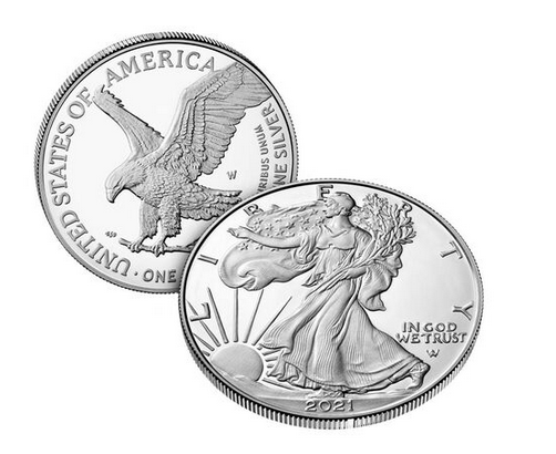 2021 Silver Eagle - West Point Proof - Type 2 - Original Government Packaging (OGP) - CoinsTV