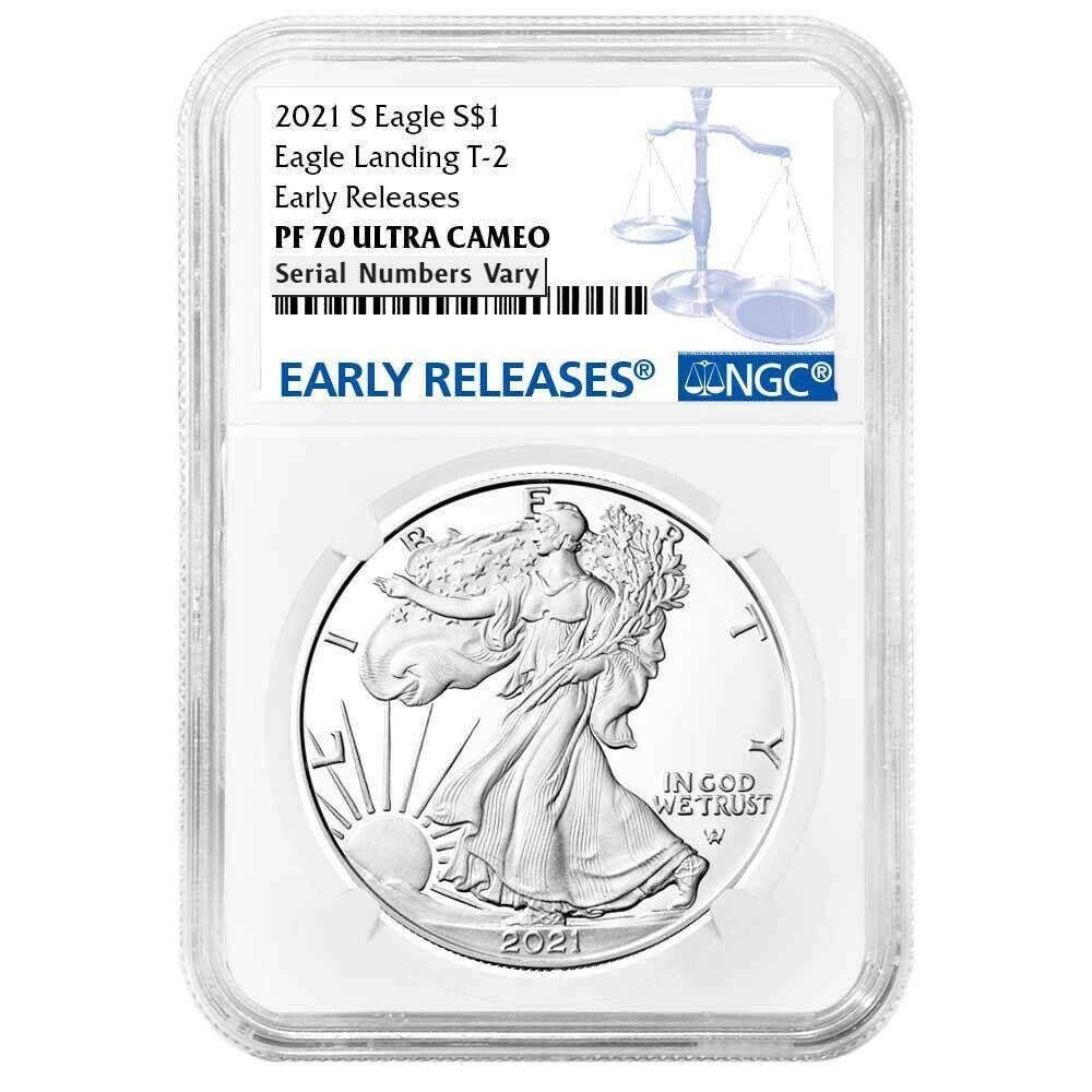 2021-S Silver Eagle Type 2 Proof - NGC PF70 Early Release