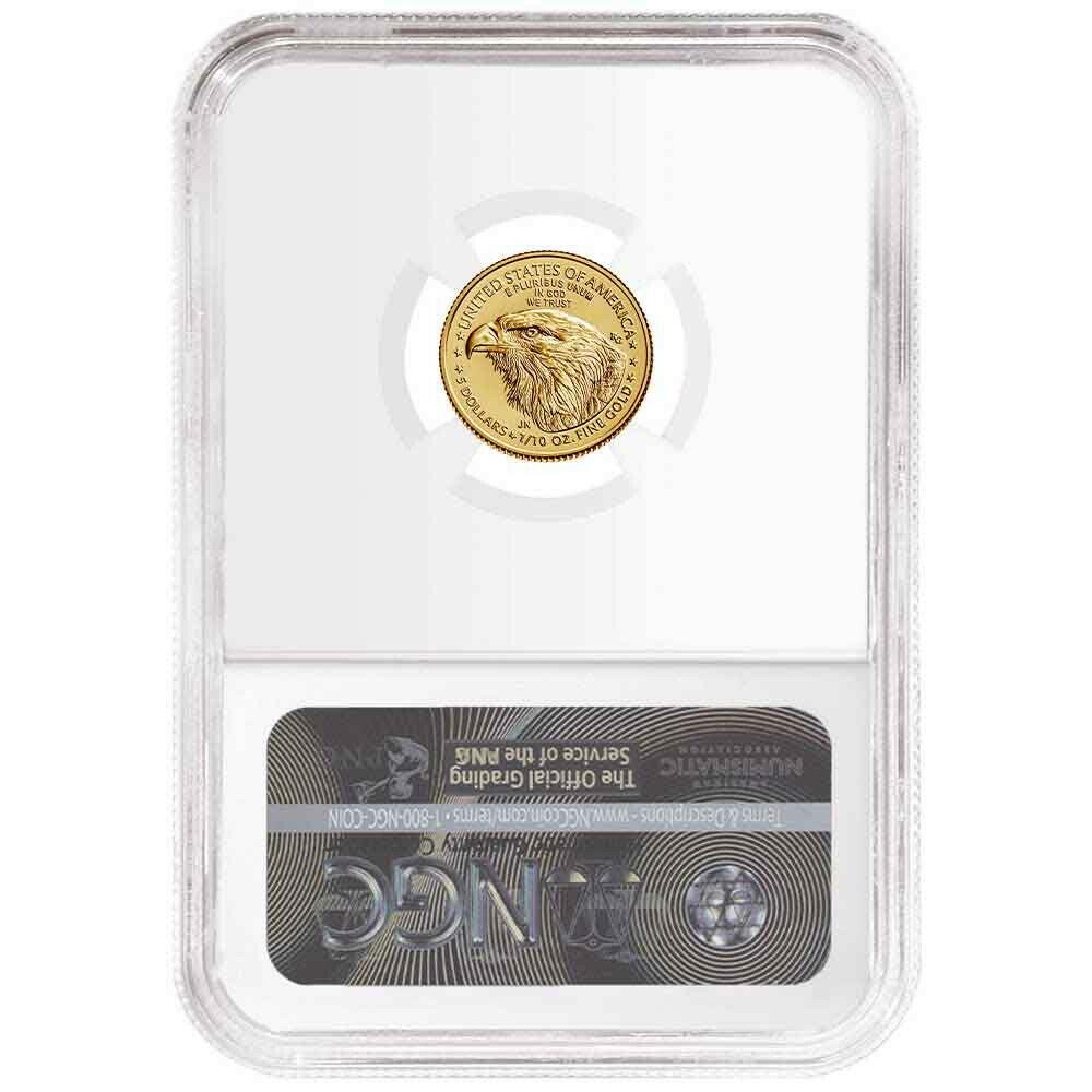 2021 $5 Gold Eagle 1/10th oz - Business Strike - Type 2 - NGC MS70 ER Early Release Jennie Norris Label - CoinsTV