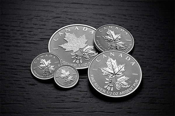 2022 Maple Leaf Radiant Crown .9999 Silver 5 Coin Set - Royal Canadian MInt - CoinsTV