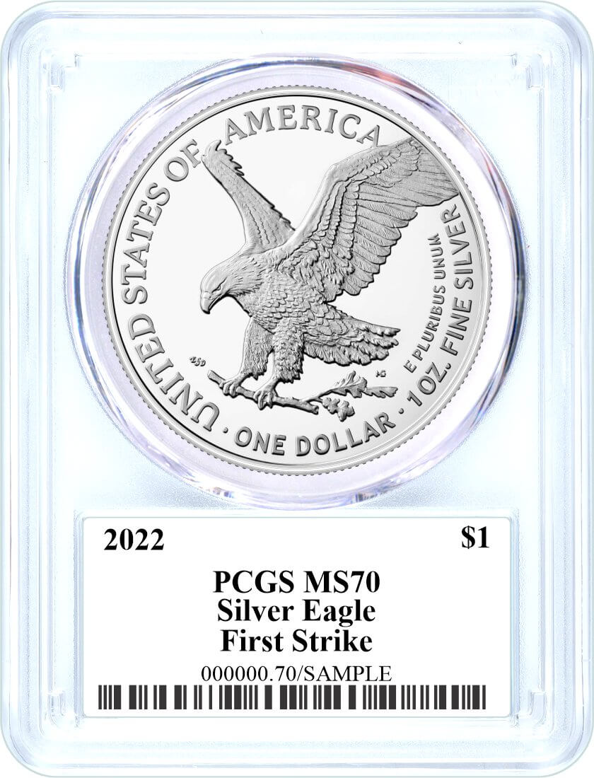 2022 Silver Eagle - Business Strike - PCGS MS70 FS First Strike Emily Damstra Label