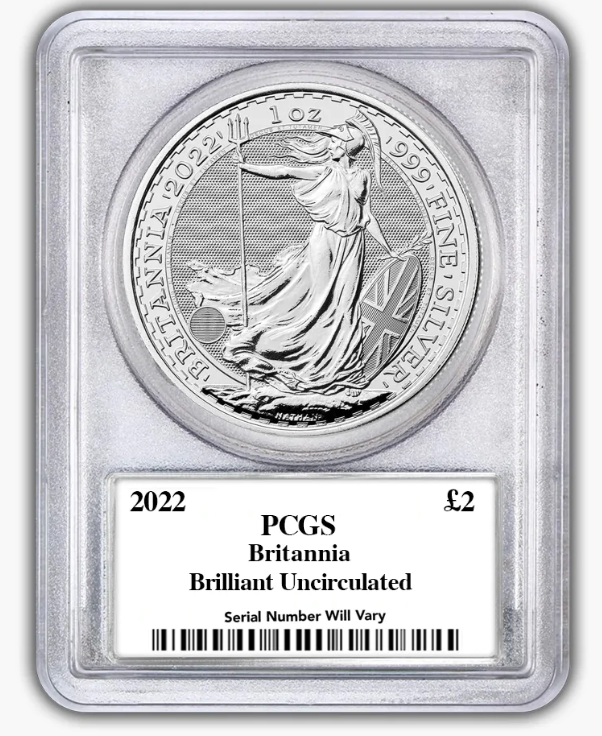 2022 Britannia 1 oz Silver - PCGS Queen Elizabeth Memoriam Label - CoinsTV