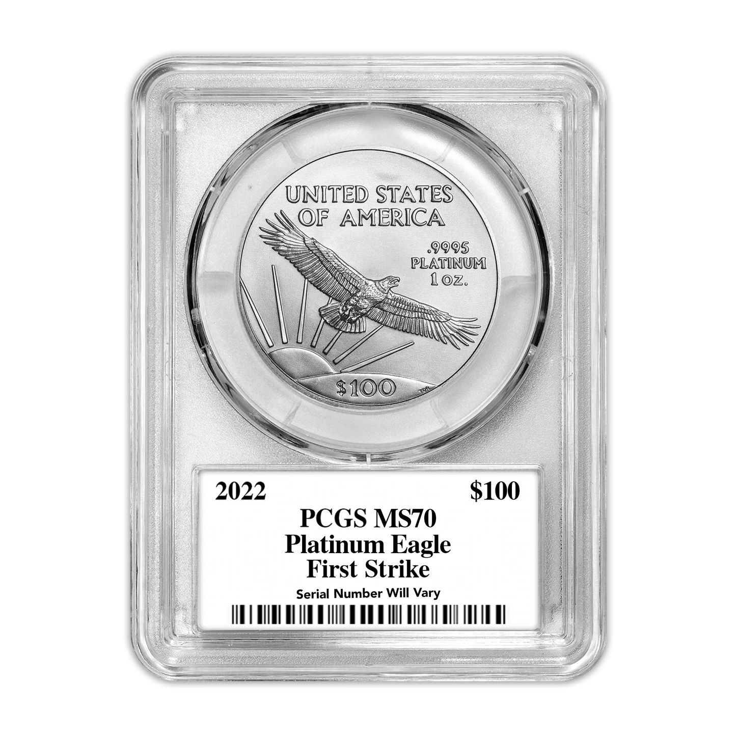 2022 $100 Platinum Eagle -1oz - PCGS MS70 First Strike Trumans Triumph Label - CoinsTV