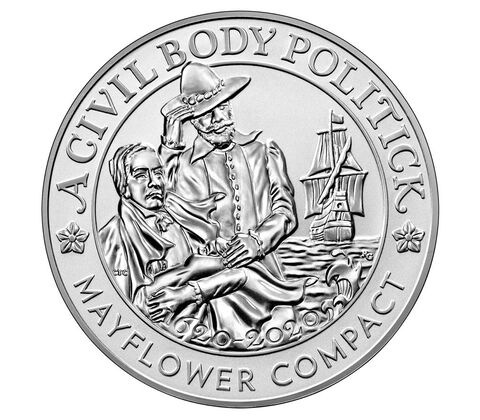 Mayflower 400th Anniversary Silver Reverse Proof Medal - CoinsTV