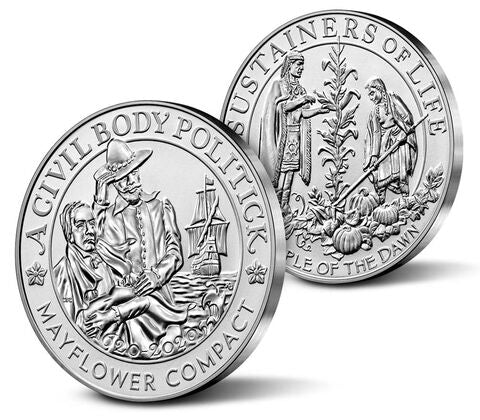 Mayflower 400th Anniversary Silver Reverse Proof Medal - CoinsTV