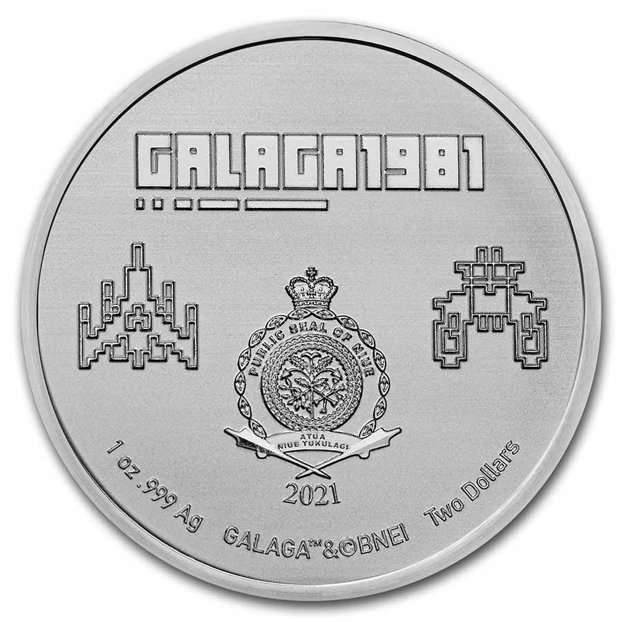 2021 Niue Galaga 40th Anniversary - 1 oz Silver BU - CoinsTV