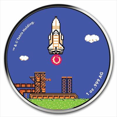 2021 1oz Tetris Rocket Launch Silver Round - CoinsTV