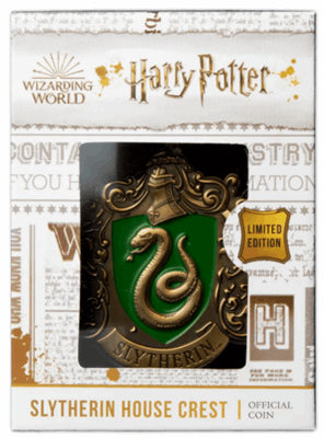 2021 Harry Potter - Hogwarts House Crest Slytherin – Matte Gold Plating - CoinsTV