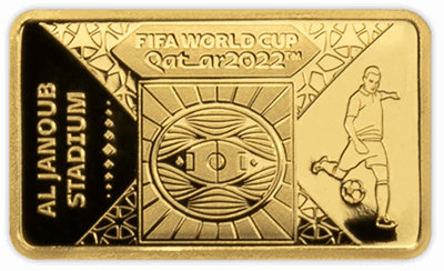2022 World Cup Al Janoub Stadium Gold Prooflike - CoinsTV