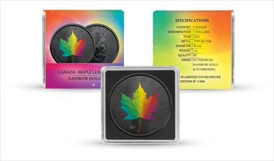 2022 Maple Leaf Black Ruthenium & Hologram 1 oz Silver - CoinsTV