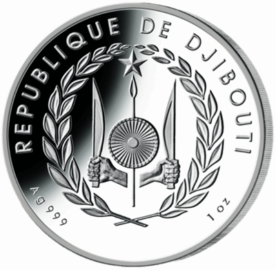2021 Djibouti 200 DJF Waterbuck - 1 oz Silver Proof BU Fabulous 15 Privy Mark - CoinsTV