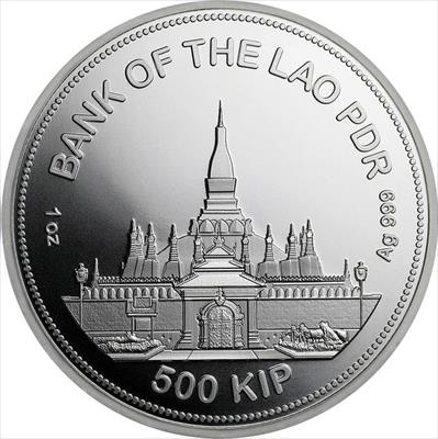 2020 Laos Panthera Tigris Fabulous 15 Privy Mark - 1 oz Silver 500 KIP Tiger BU - CoinsTV