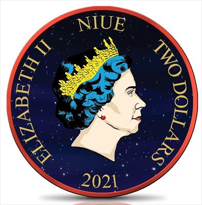 2021 Niue Wonder Woman Lady of the Night - Germania 1oz Colorized Silver Coin - CoinsTV