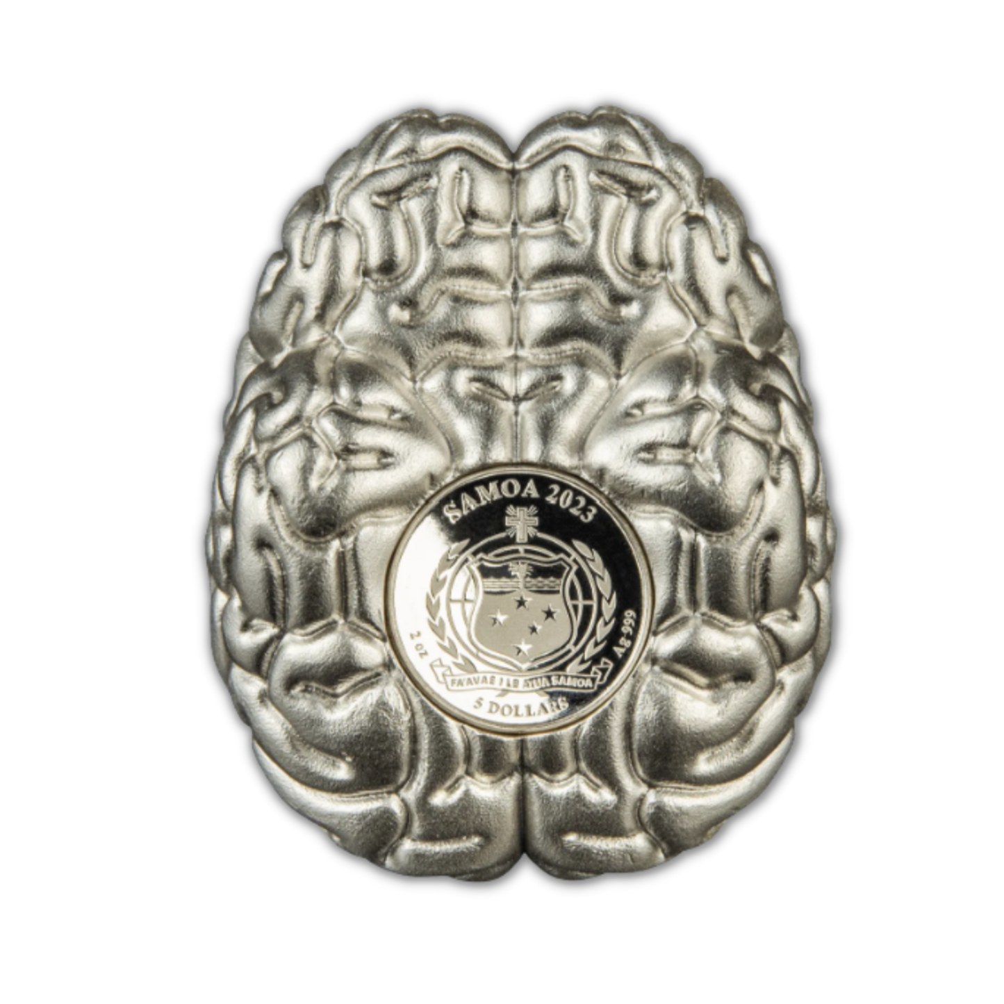 2023 Samoa Brain 2 oz Silver 3D Proof